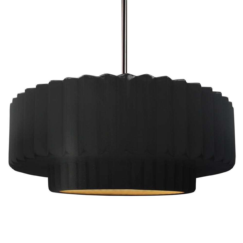 Large Tier Pleated LED Pendant