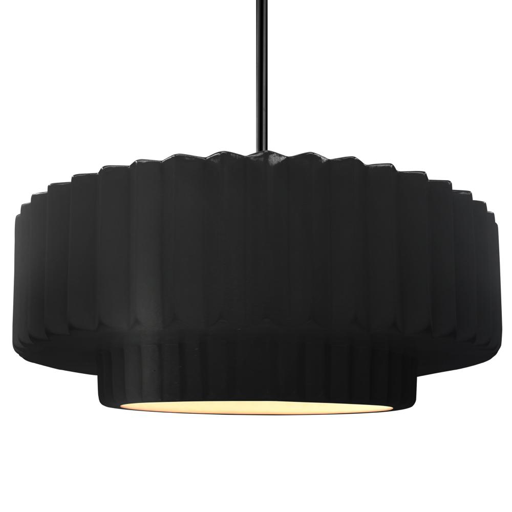 Large Tier Pleated LED Pendant