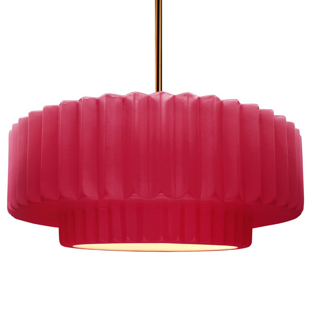 Large Tier Pleated LED Pendant