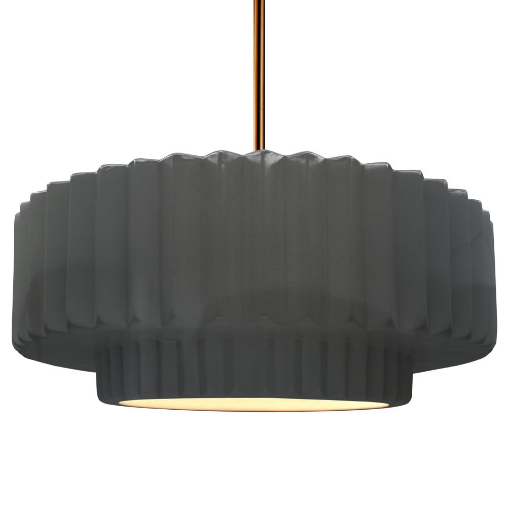 Large Tier Pleated LED Pendant