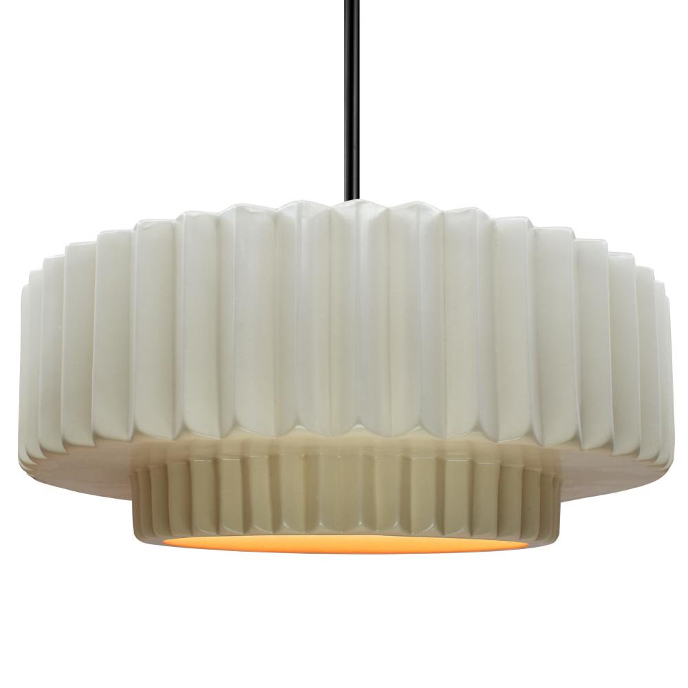 Large Tier Pleated LED Pendant