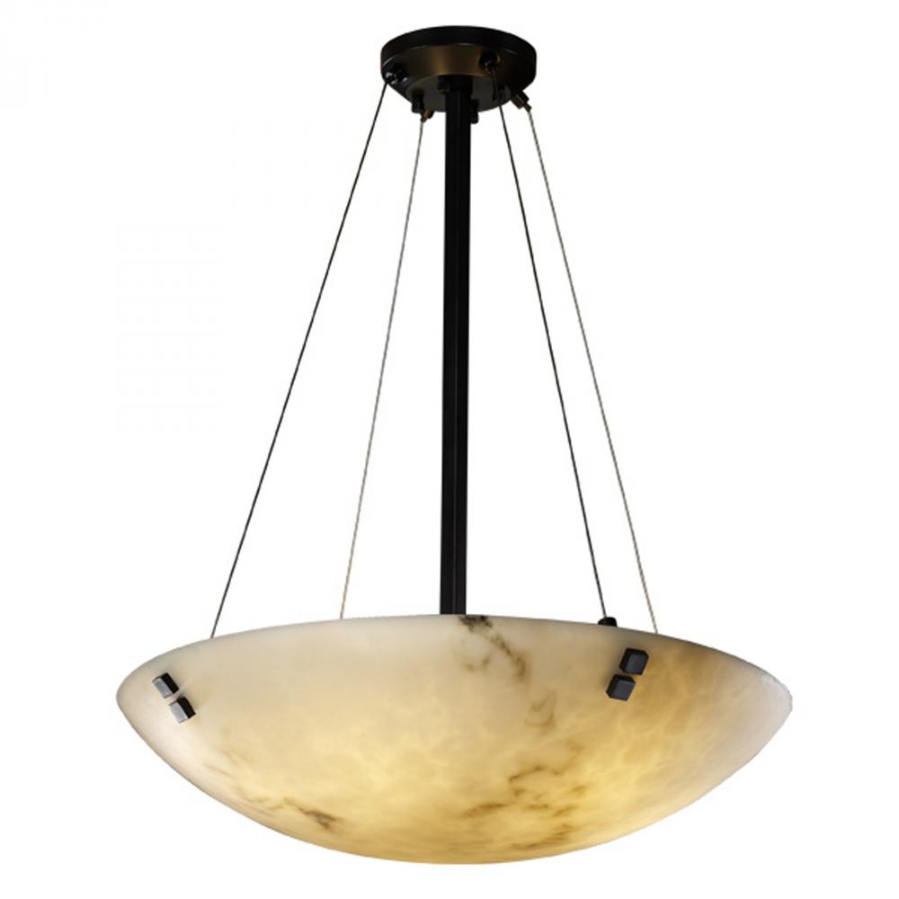 24&#34; Pendant Bowl w/ Pair Square Finials