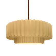 Justice Design Group CER-6553-MYLW-BRSS-RIGID-LED1-700 - Medium Tier Pleated LED Pendant