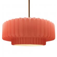 Justice Design Group CER-6555-BSH-BRSS-RIGID-LED1-700 - Large Tier Pleated LED Pendant