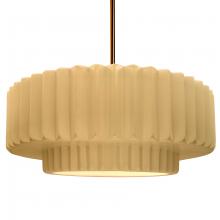 Justice Design Group CER-6555-MYLW-BRSS-RIGID-LED1-700 - Large Tier Pleated LED Pendant