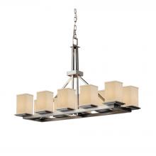 Justice Design Group FAB-8650-15-CREM-NCKL-LED10-7000 - Montana 10-Light Rectangular Ring LED Chandelier