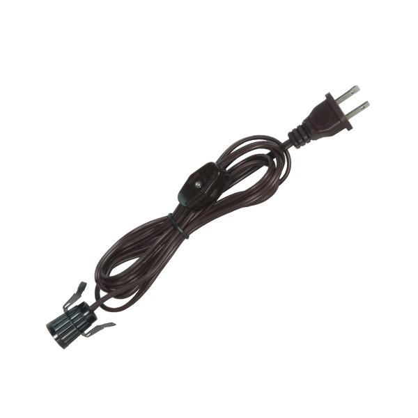 6 Foot #18 SPT-1 Brown Cord, Switch, And Plug (Switch 17&#34; From Socket)