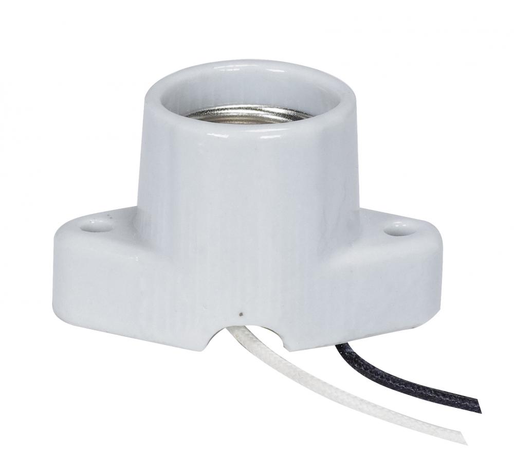 Keyless Porcelain Recessed Socket With Pre-Wired; 2&#34; Center And With Wireway; 4&#34; Leads;