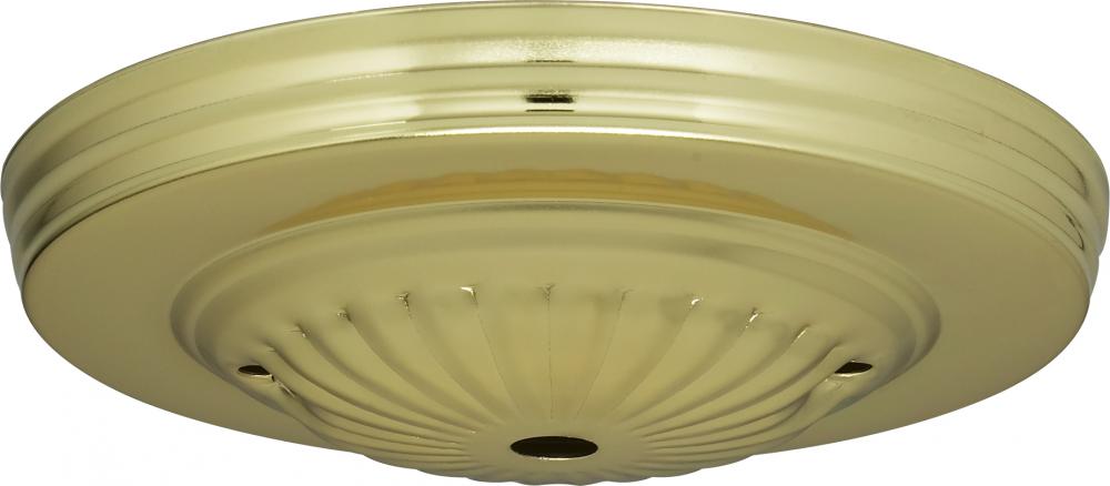 Ribbed Canopy; Canopy Only; Brass Finish; 5&#34; Diameter; 7/16&#34; Center Hole; 2 -8/32 Bar Holes