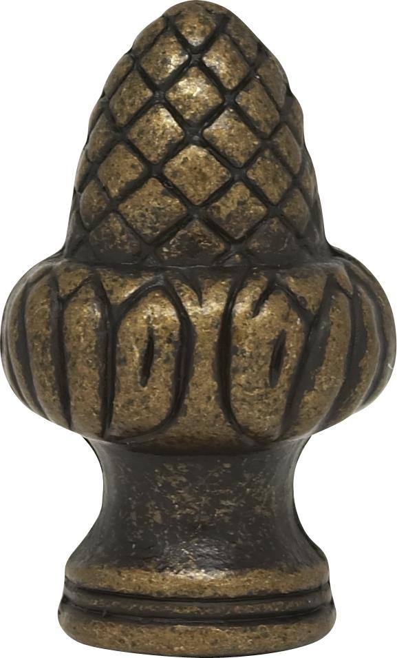 Acorn Finial; 1-1/2&#34; Height; 1/8 IP; Antique Brass Finish