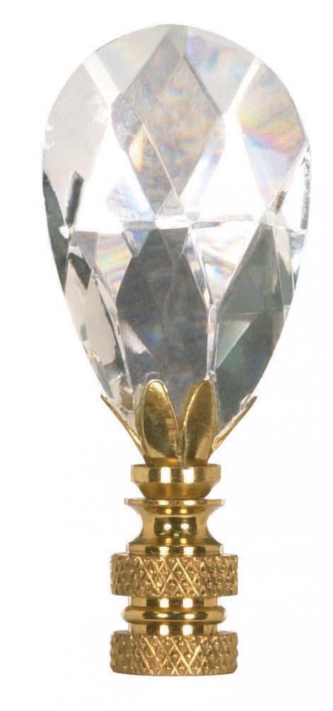 Pendant Cut Crystal Finial; 2-3/4&#34; Height; 1/4-27