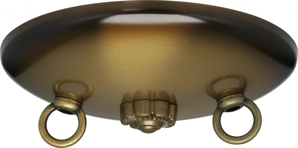 Bath Swag Canopy Kit; Antique Brass Finish; 5&#34; Diameter; 3- 7/16&#34; Holes; Includes Hardware;