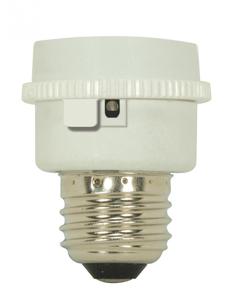 Medium To GU24 Adapter; White Finish; E26-GU24 With Photocell; 1-1/8&#34; Overall Extension;