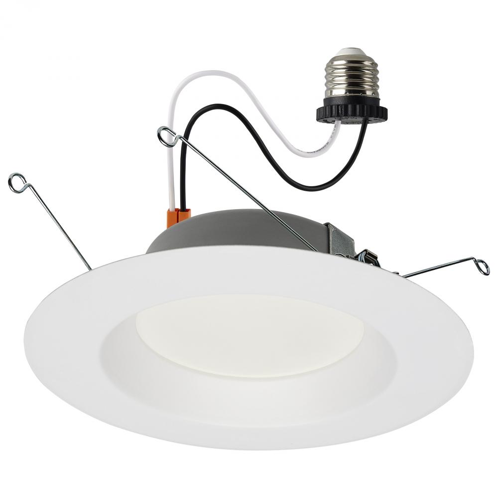 12.5 Watt LED Downlight Retrofit; 5-6&#34;; 2700K; 120 Volts; Dimmable; White Finish