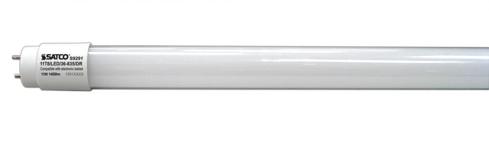 Discontinued - 11 Watt T8 LED; 50000 Average rated hours; Medium bi-pin base; 1450 Lumens; 3500K