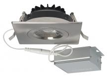 Satco Products Inc. S11623 - 12 watt LED Direct Wire Downlight; Gimbaled; 4 inch; 3000K; 120 volt; Dimmable; Square; Remote