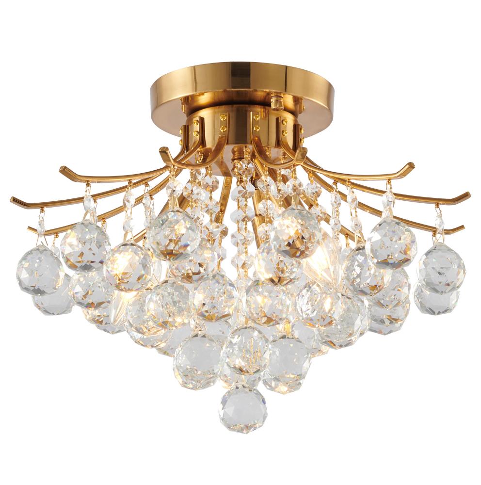 Semi Flush Mount Metal & Crystal