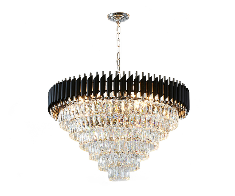 Chandelier Black and Chrome