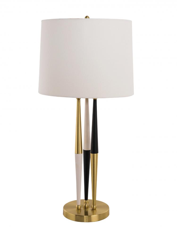 Table Lamp Gold, White, & Black