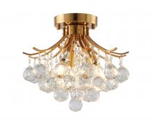 Bethel International BET01FM12BR - Semi Flush Mount Metal & Crystal