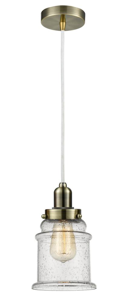 Whitney - 1 Light - 8 inch - Antique Brass - Cord hung - Mini Pendant