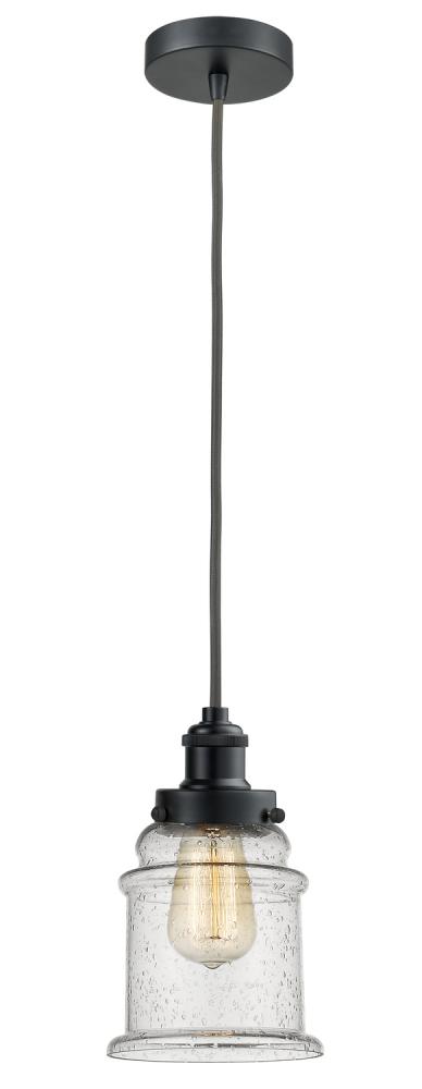 Edison - 1 Light - 8 inch - Matte Black - Cord hung - Mini Pendant