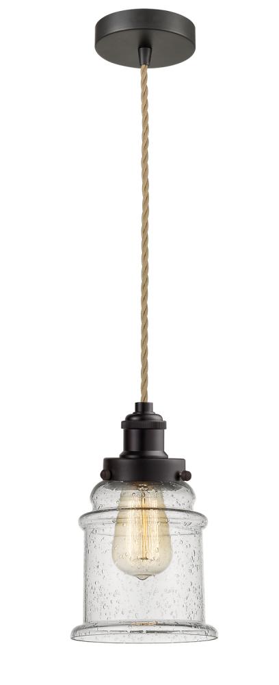 Edison - 1 Light - 8 inch - Oil Rubbed Bronze - Cord hung - Mini Pendant