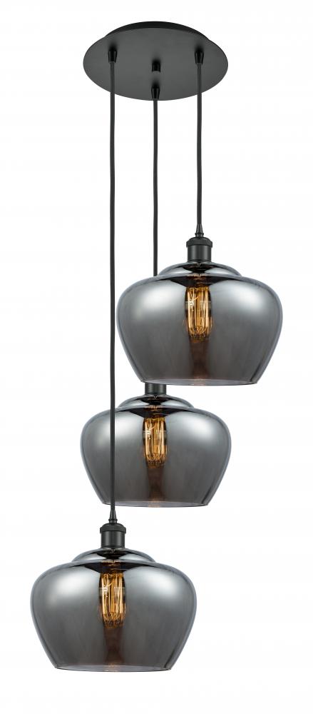 Fenton - 3 Light - 18 inch - Matte Black - Cord Hung - Multi Pendant