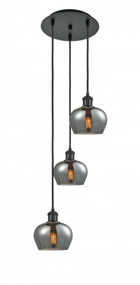 Fenton - 3 Light - 13 inch - Matte Black - Cord Hung - Multi Pendant