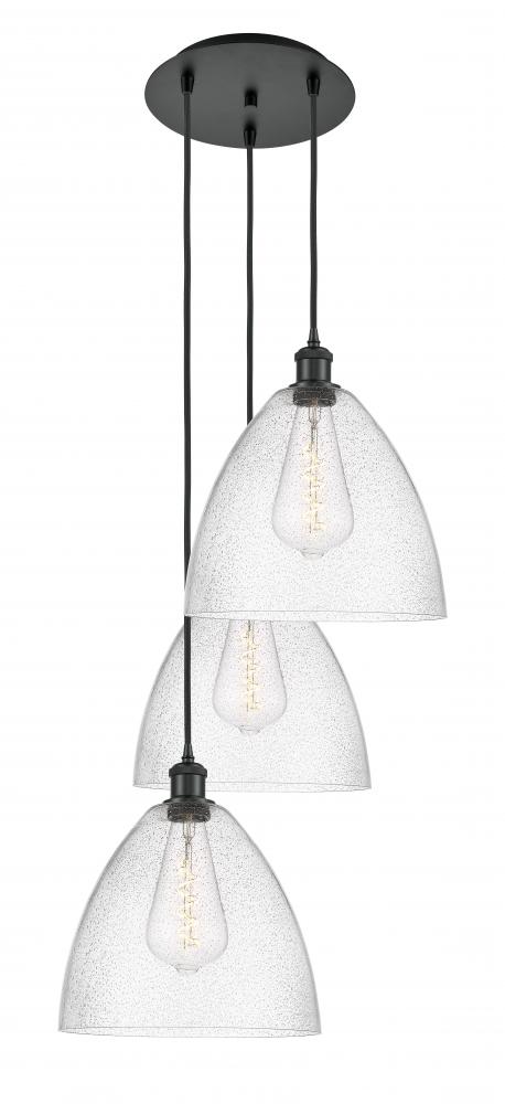 Bristol - 3 Light - 19 inch - Matte Black - Cord Hung - Multi Pendant