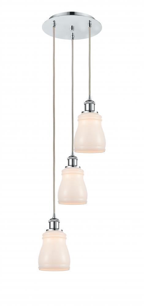 Ellery - 3 Light - 12 inch - Polished Chrome - Cord Hung - Multi Pendant