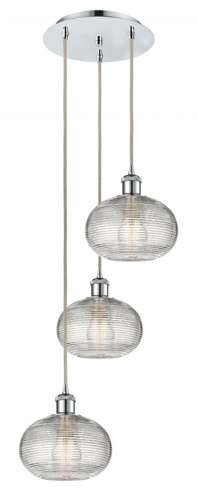 Ithaca - 3 Light - 15 inch - Polished Chrome - Cord hung - Multi Pendant