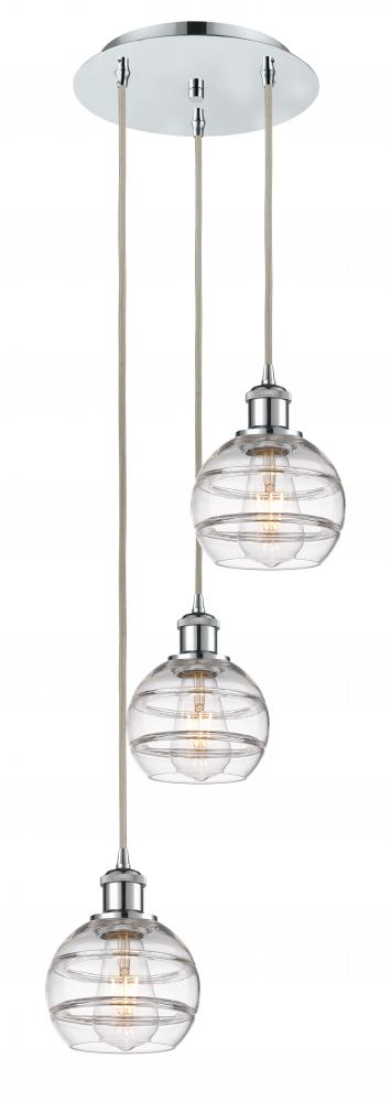 Rochester - 3 Light - 12 inch - Polished Chrome - Cord hung - Multi Pendant