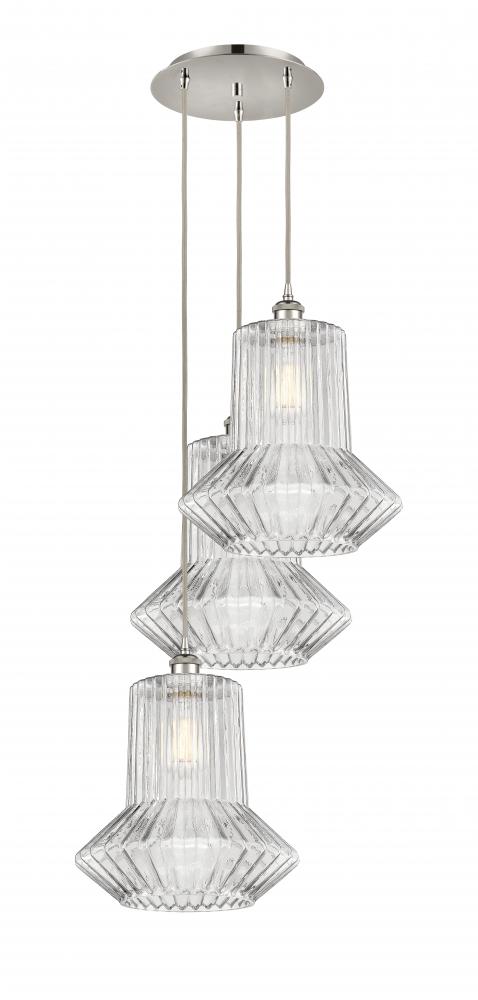 Springwater - 3 Light - 19 inch - Polished Nickel - Cord Hung - Multi Pendant