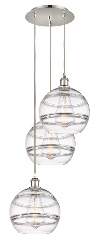 Rochester - 3 Light - 17 inch - Polished Nickel - Cord hung - Multi Pendant