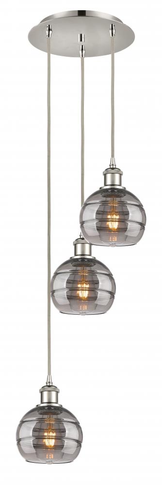 Rochester - 3 Light - 12 inch - Polished Nickel - Cord hung - Multi Pendant