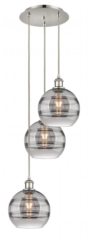 Rochester - 3 Light - 15 inch - Polished Nickel - Cord hung - Multi Pendant