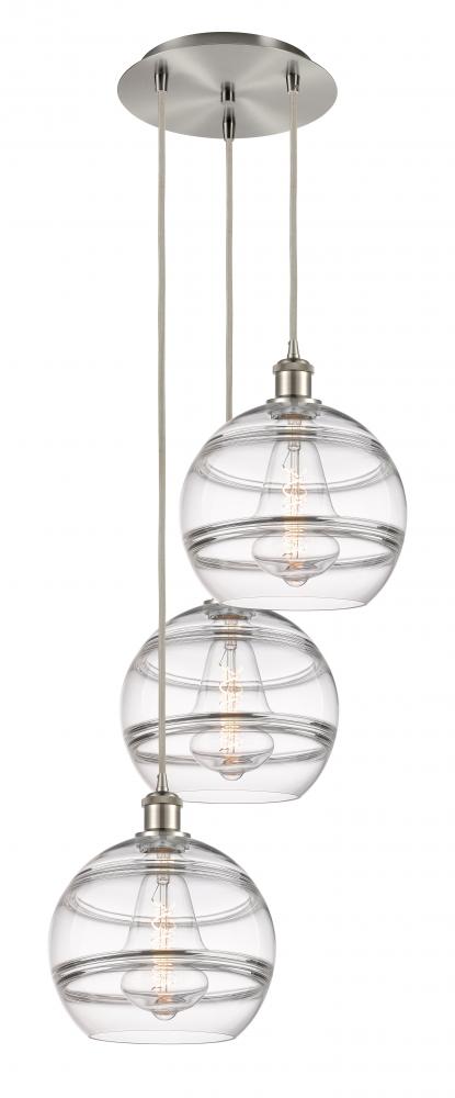 Rochester - 3 Light - 17 inch - Brushed Satin Nickel - Cord hung - Multi Pendant