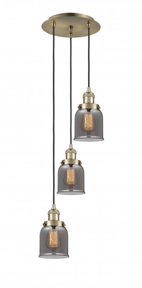 Cone - 3 Light - 12 inch - Antique Brass - Cord hung - Multi Pendant