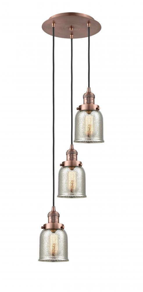 Cone - 3 Light - 12 inch - Antique Copper - Cord hung - Multi Pendant