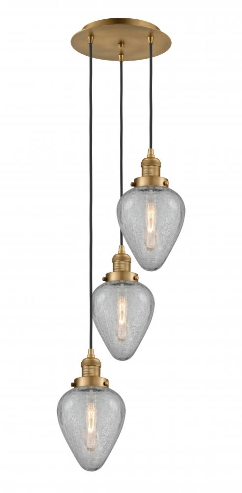Geneseo - 3 Light - 13 inch - Brushed Brass - Cord hung - Multi Pendant