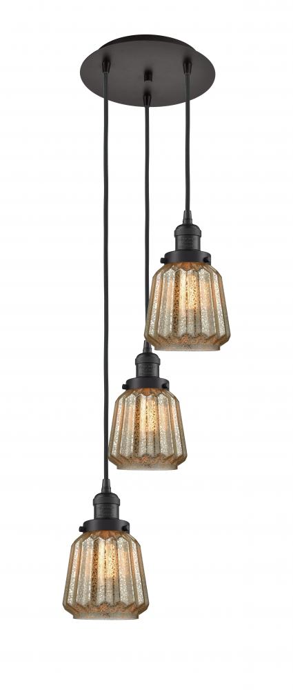 Chatham - 3 Light - 14 inch - Oil Rubbed Bronze - Cord hung - Multi Pendant