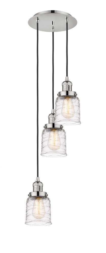 Bell - 3 Light - 12 inch - Polished Nickel - Cord hung - Multi Pendant