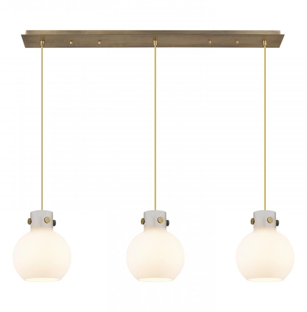 Newton Sphere - 3 Light - 40 inch - Brushed Brass - Cord hung - Linear Pendant