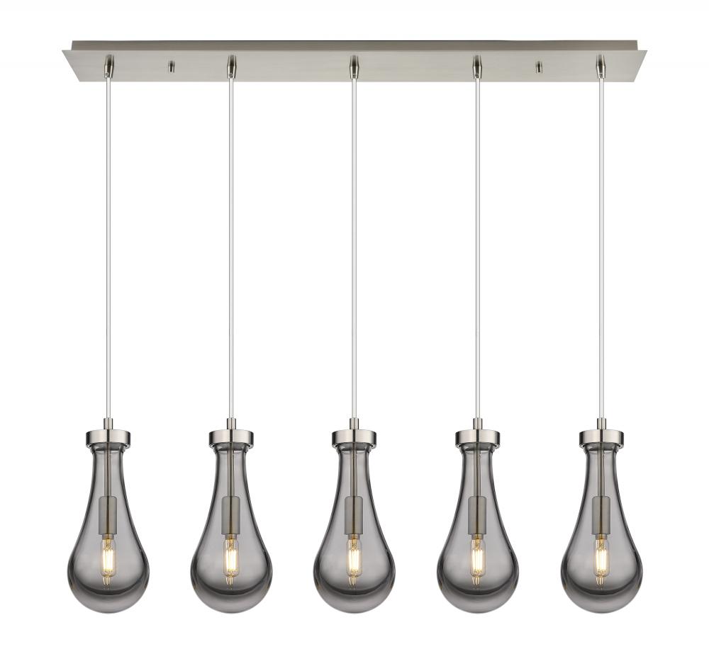 Owego - 5 Light - 37 inch - Brushed Satin Nickel - Linear Pendant