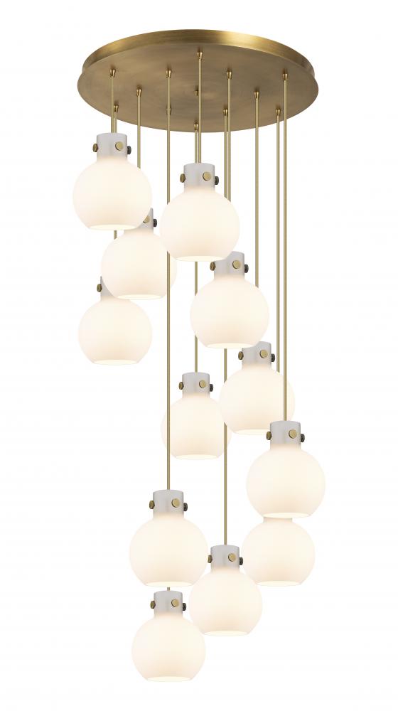 Newton Sphere - 12 Light - 27 inch - Brushed Brass - Cord hung - Multi Pendant