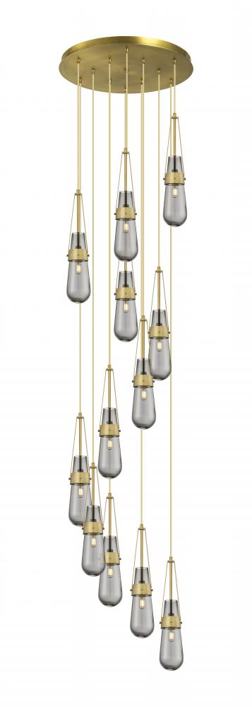 Milan - 12 Light - 24 inch - Brushed Brass - Multi Pendant