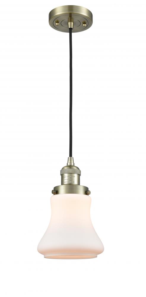 Bellmont - 1 Light - 6 inch - Antique Brass - Cord hung - Mini Pendant