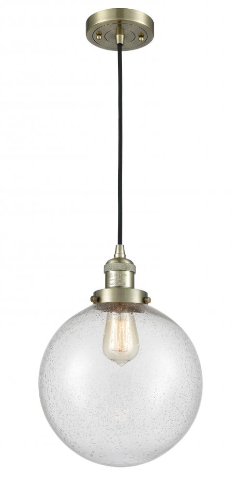 Beacon - 1 Light - 10 inch - Antique Brass - Cord hung - Mini Pendant