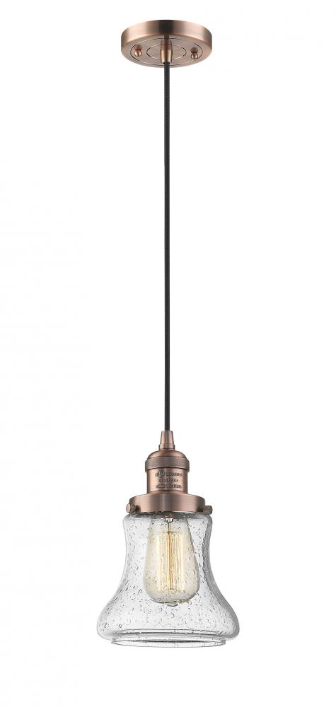 Bellmont - 1 Light - 6 inch - Antique Copper - Cord hung - Mini Pendant